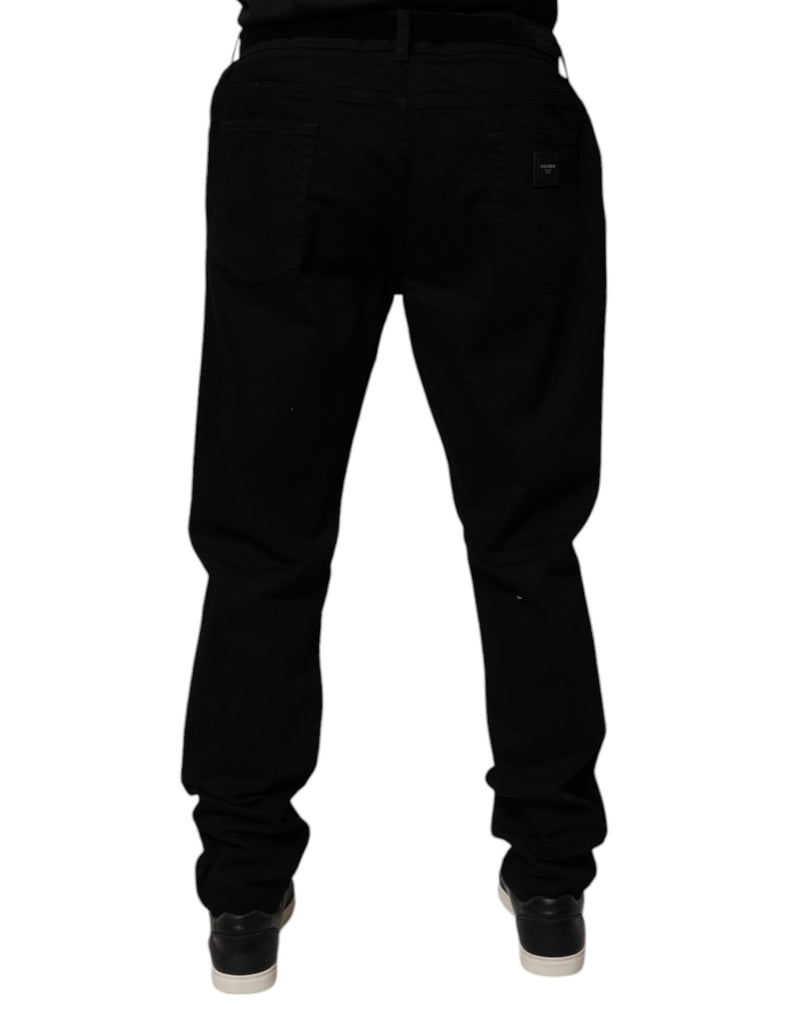 Black Cotton Stretch Slim Fit Denim Jeans Dolce & Gabbana
