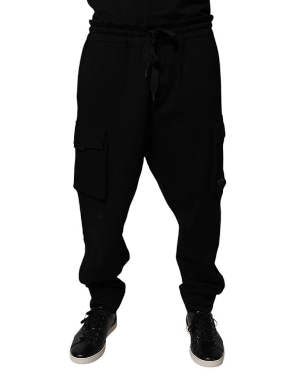 Black Cotton Jogger Cargo Sweatpants Pants Dolce & Gabbana