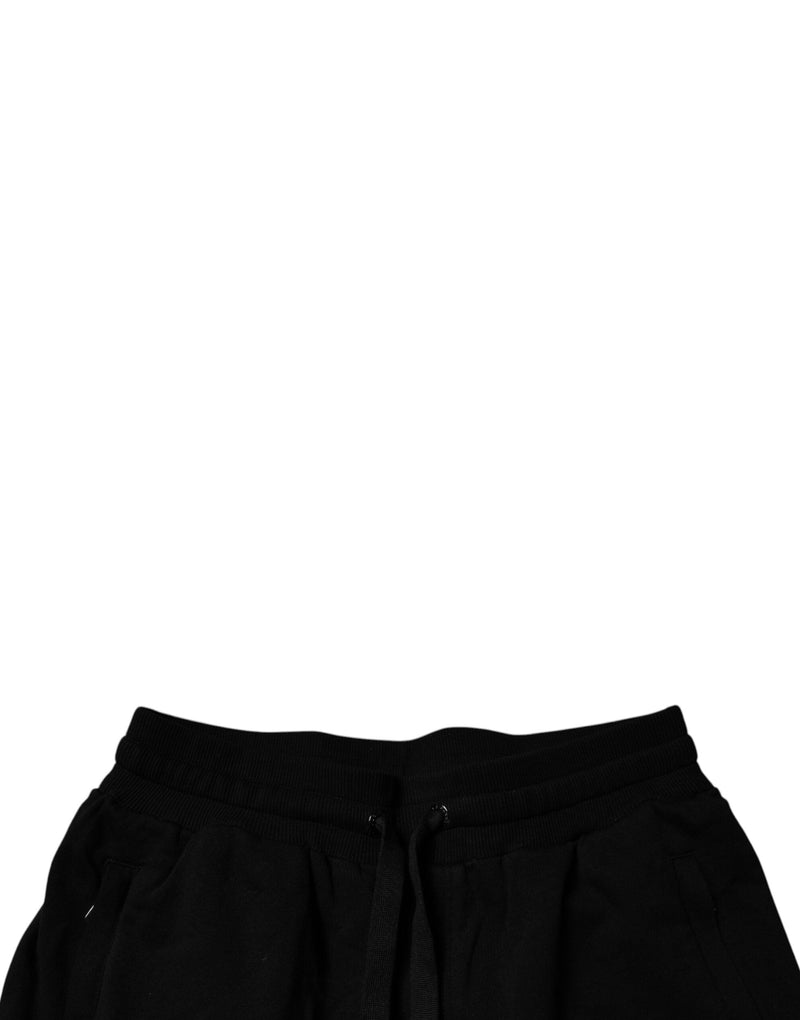 Black Cotton Mid Waist Jogger Sweatpants Pants Dolce & Gabbana