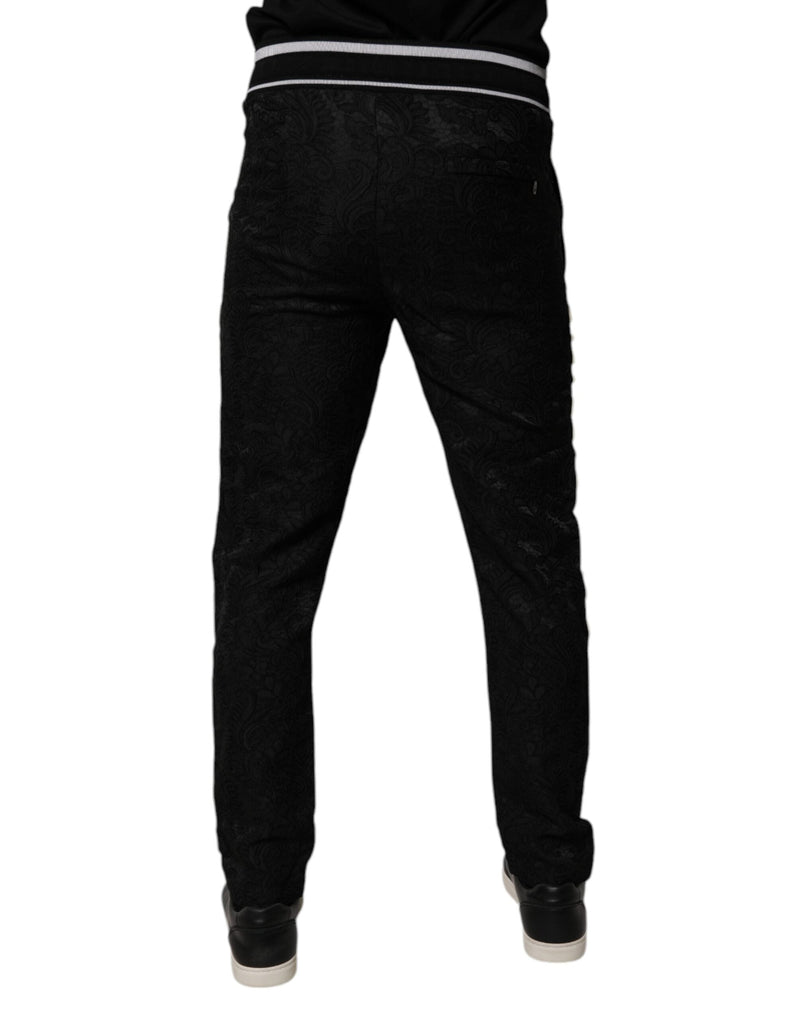 Black Mid Waist Jogger Men Sweatpants Pants Dolce & Gabbana