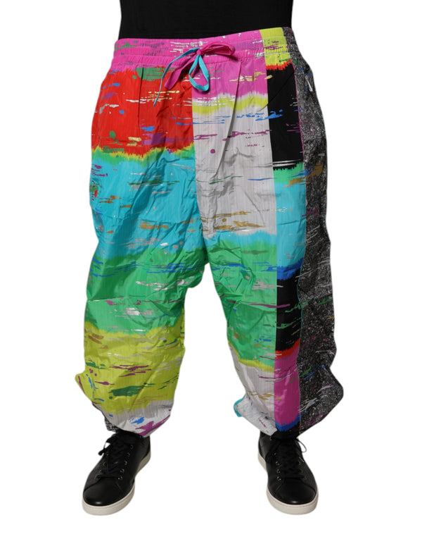 Multicolor Patchwork Mid Waist Sweatpants Pants Dolce & Gabbana