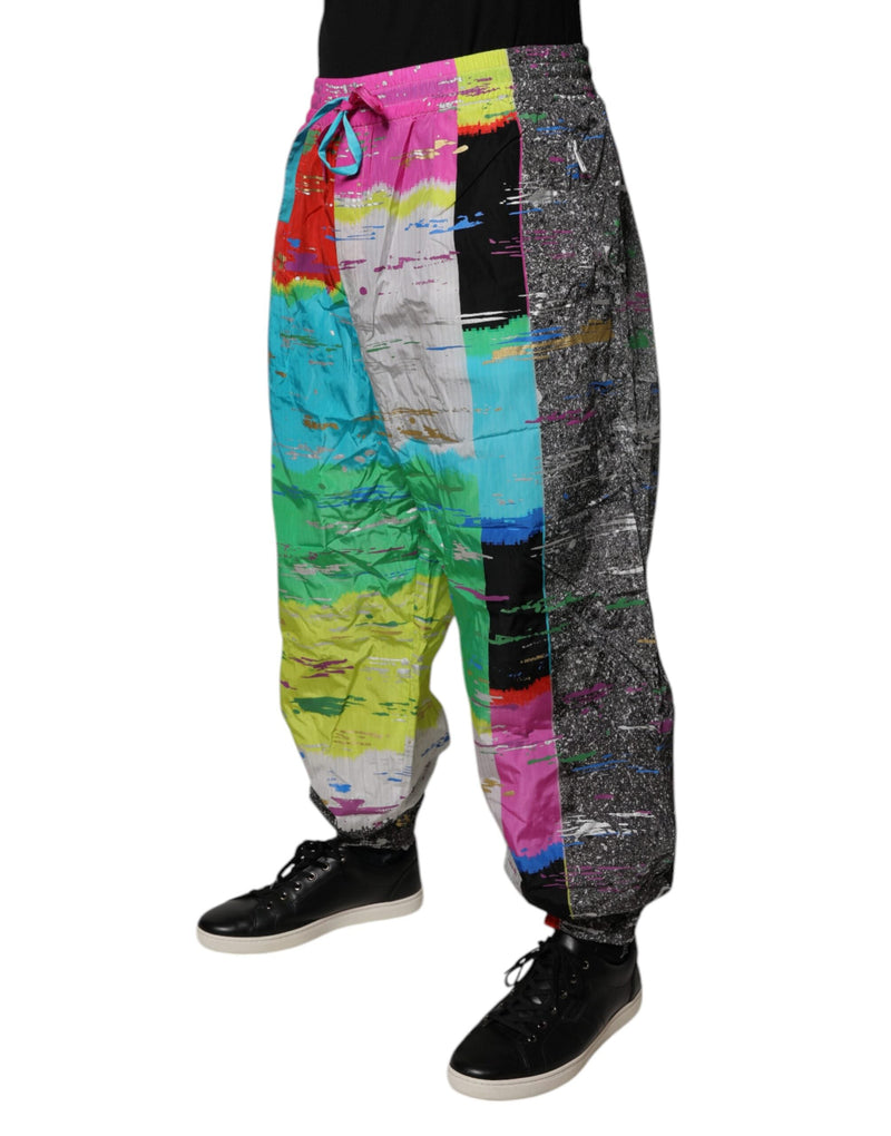 Multicolor Patchwork Mid Waist Sweatpants Pants Dolce & Gabbana