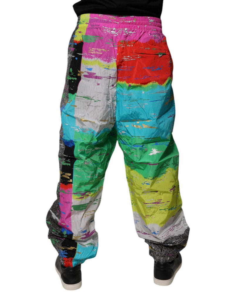Multicolor Patchwork Mid Waist Sweatpants Pants Dolce & Gabbana