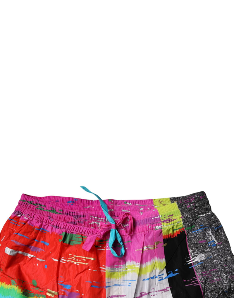 Multicolor Patchwork Mid Waist Sweatpants Pants Dolce & Gabbana