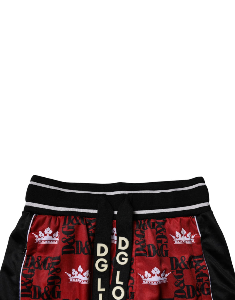 Red Crown Logo Monogram Men Sweatpants Pants Dolce & Gabbana