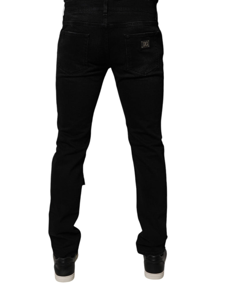 Black Ripped Cotton Skinny Men Denim Jeans Dolce & Gabbana