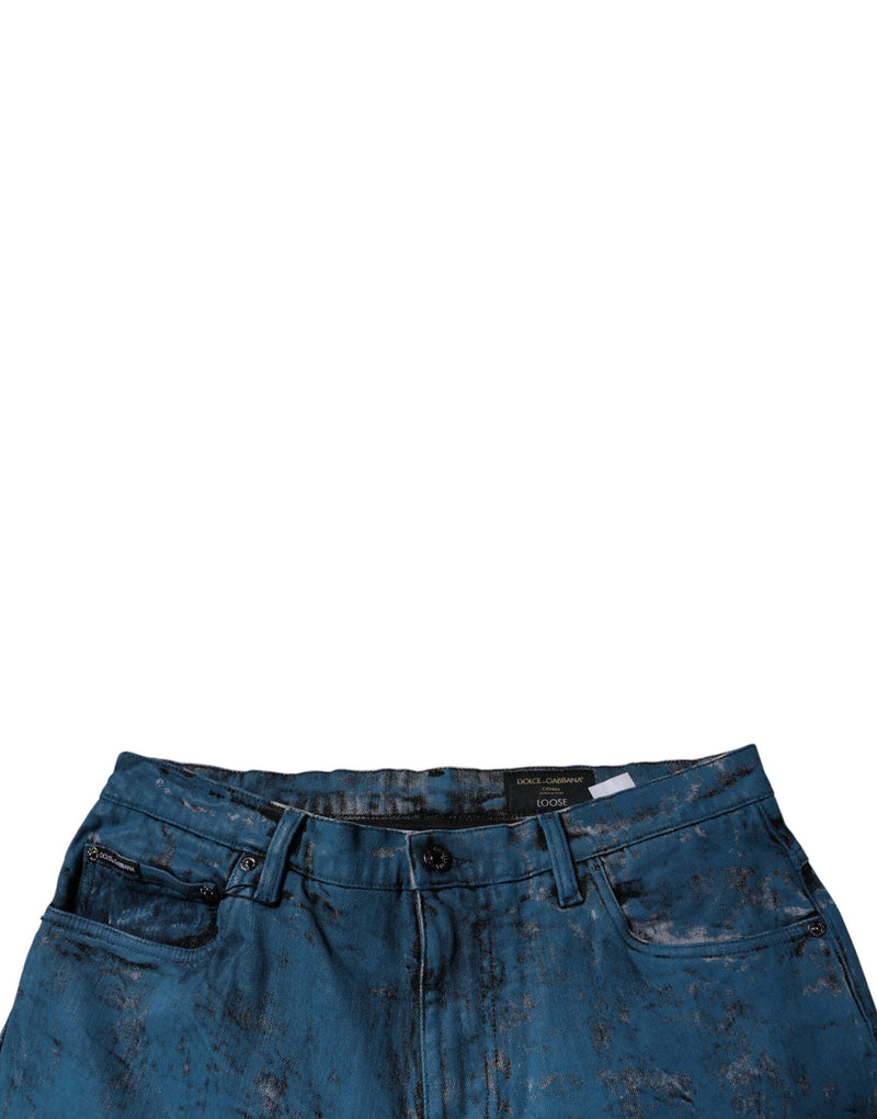 Blue Tie Dye Cotton Skinny Men Denim Jeans Dolce & Gabbana