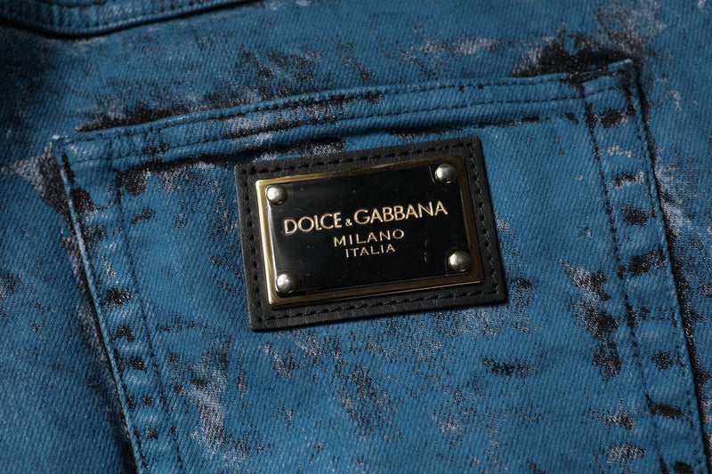 Blue Tie Dye Cotton Skinny Men Denim Jeans Dolce & Gabbana