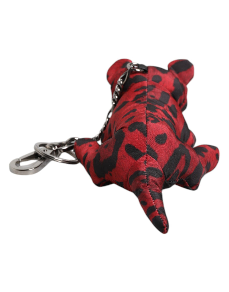 Red Black Polyester Animal Silhouette Keychain Keyring Dolce & Gabbana