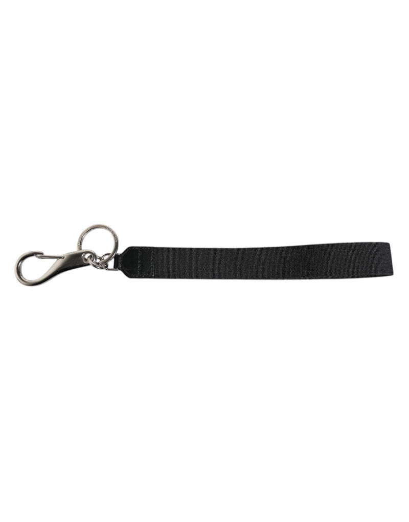 Black Nylon Logo DG Crown Men's Holder Keychain Keyring Dolce & Gabbana