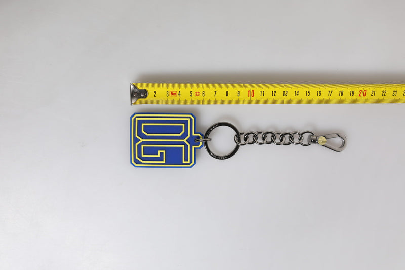 Blue Yellow DG Rubber Logo Silver Men's Keychain Keyring Dolce & Gabbana
