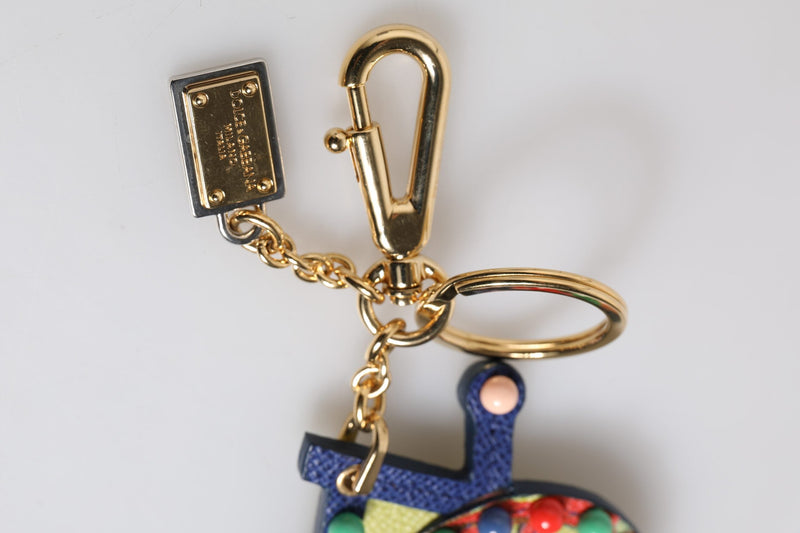 Multicolor Gold Tone Carretto Keychain Keyring Dolce & Gabbana