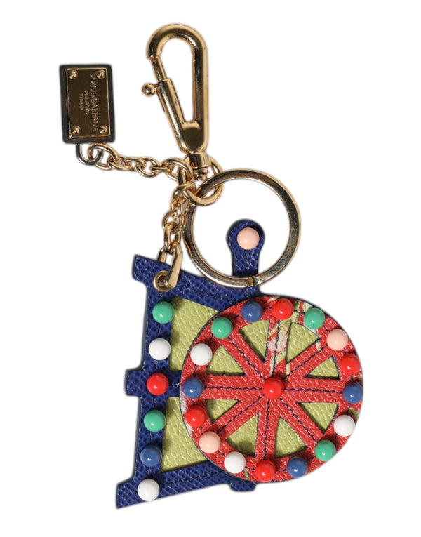 Multicolor Gold Tone Carretto Keychain Keyring Dolce & Gabbana