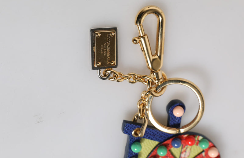 Multicolor Gold Tone Carretto Keychain Keyring Dolce & Gabbana