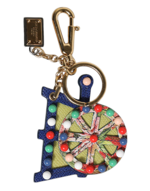 Multicolor Gold Tone Carretto Keychain Keyring Dolce & Gabbana