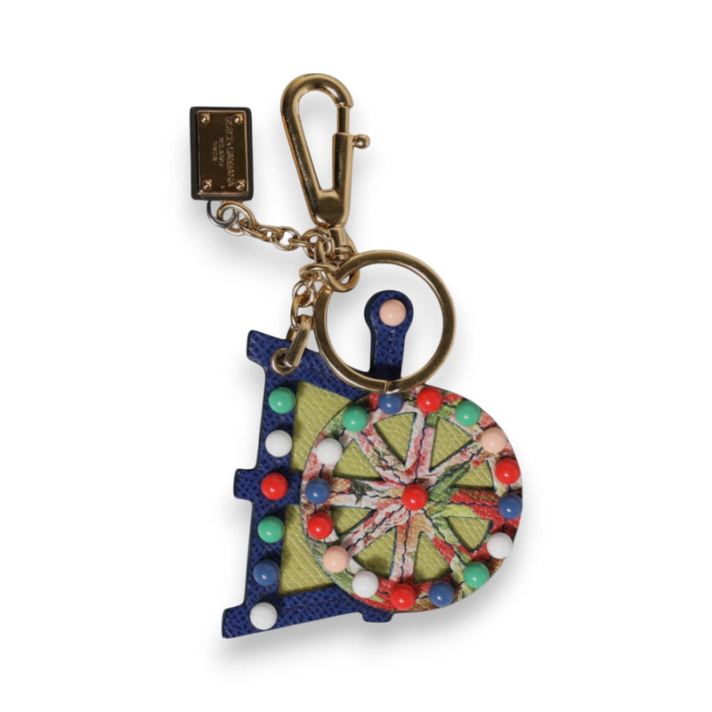 Multicolor Gold Tone Carretto Keychain Keyring Dolce & Gabbana