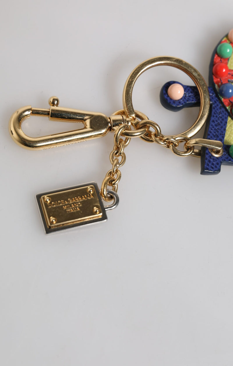 Multicolor Gold Tone Carretto Keychain Keyring Dolce & Gabbana