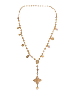 Gold Tone Chain Brass Beaded Statement Sicily Necklace Dolce & Gabbana