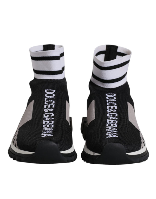 Black Gray Sorrento Socks Men Sneakers Shoes Dolce & Gabbana