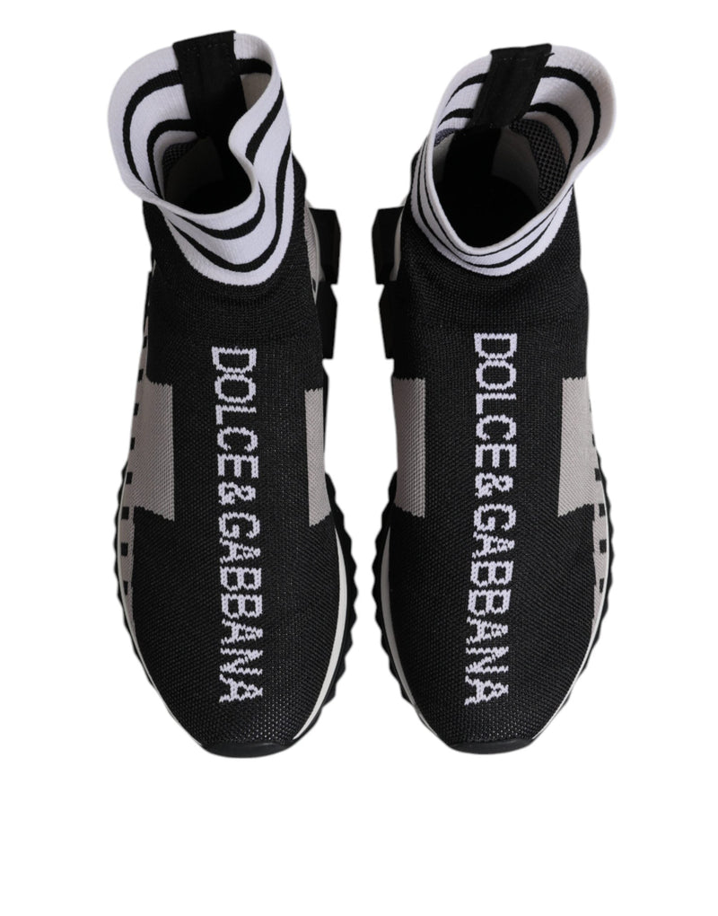 Black Gray Sorrento Socks Men Sneakers Shoes Dolce & Gabbana
