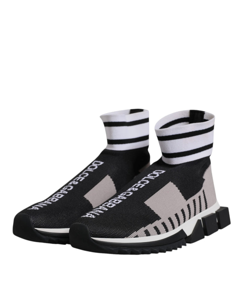 Black Gray Sorrento Socks Men Sneakers Shoes Dolce & Gabbana