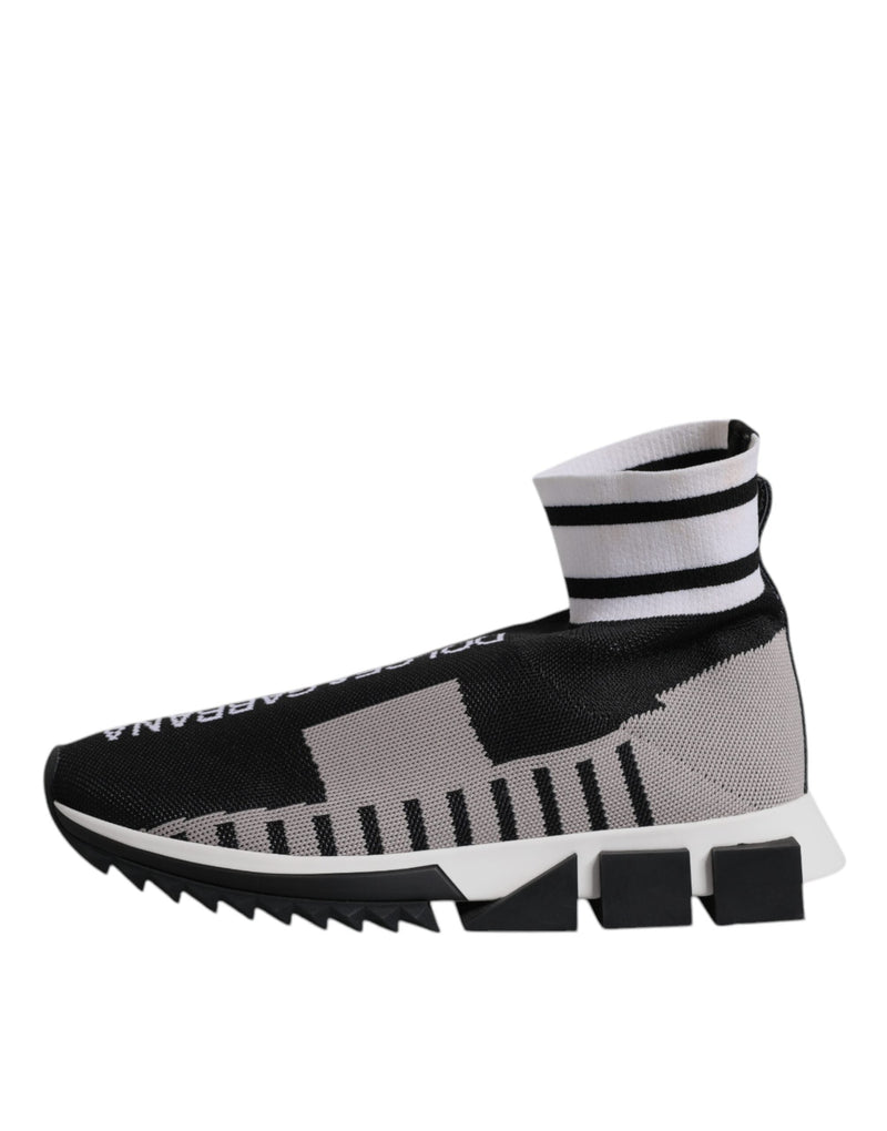 Black Gray Sorrento Socks Men Sneakers Shoes Dolce & Gabbana