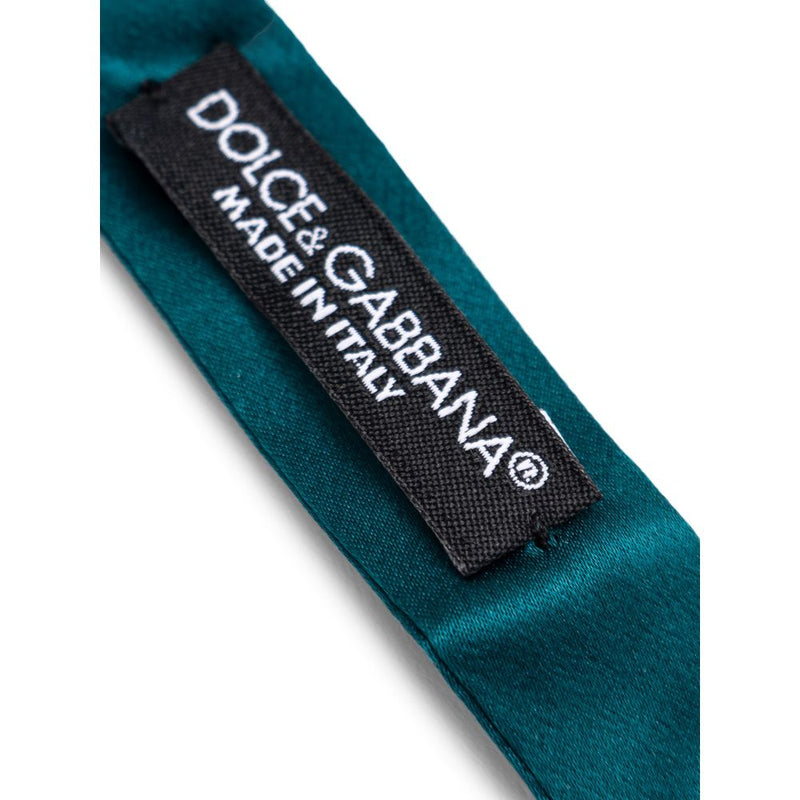 Green Silk Ties & Bowty Dolce & Gabbana