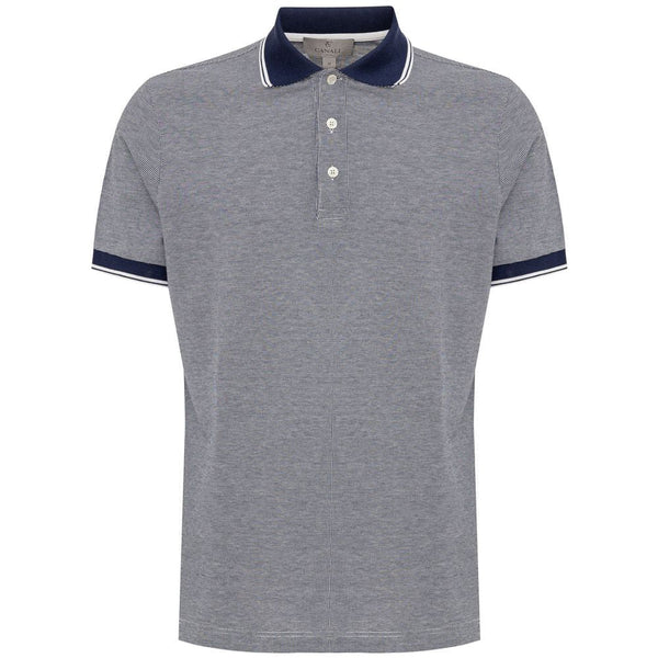 Blue Cotton Polo Shirt Canali