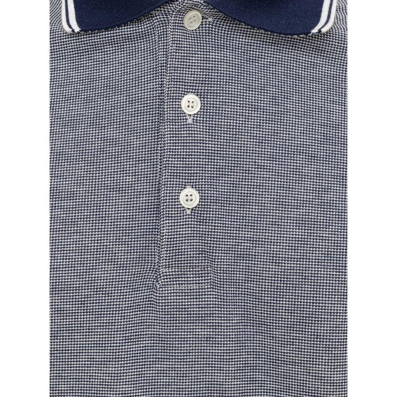Blue Cotton Polo Shirt Canali