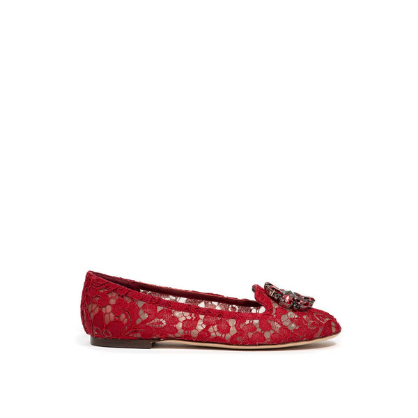 Red Viscose Flat Shoe Dolce & Gabbana