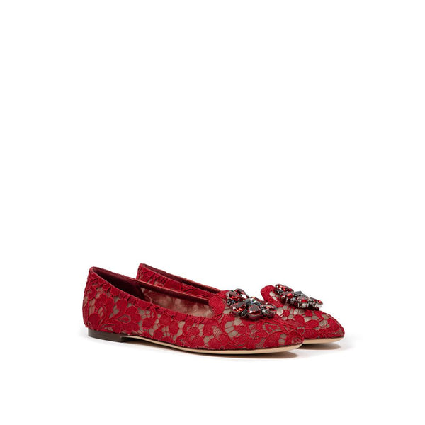 Red Viscose Flat Shoe Dolce & Gabbana