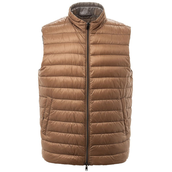 Brown Polyamide Sleveless Jacket Herno