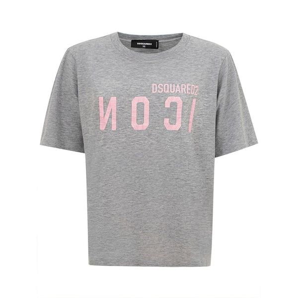 Elegant Gray Cotton Top for Women Dsquared²