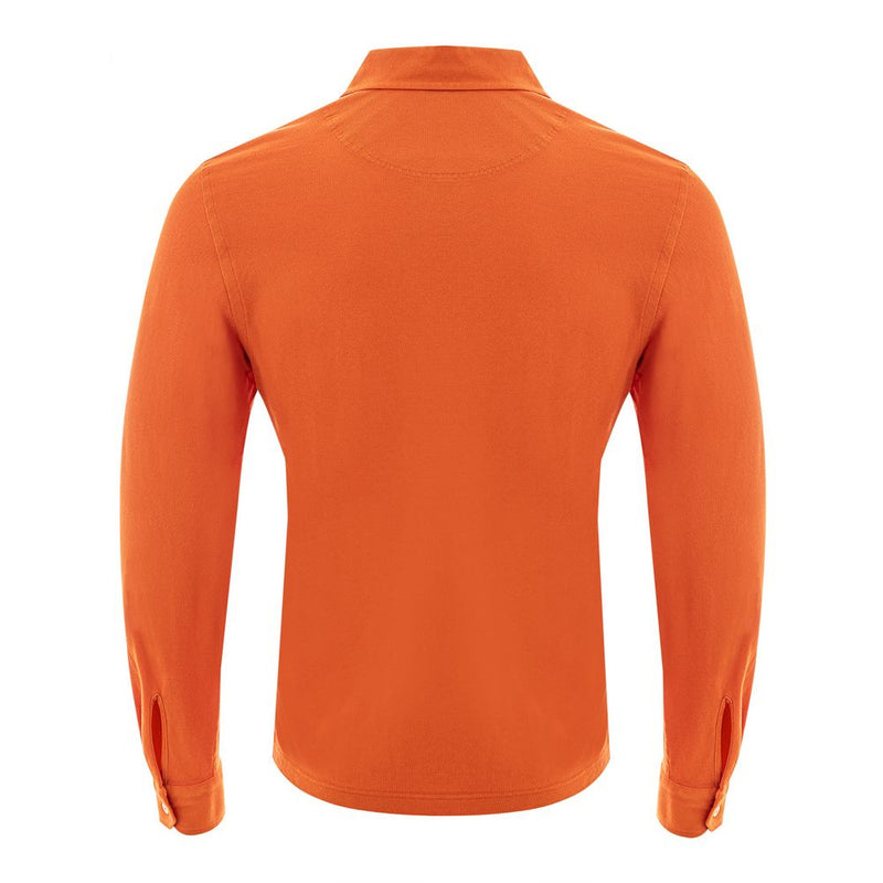 Elegant Orange Cotton Polo for Men Gran Sasso