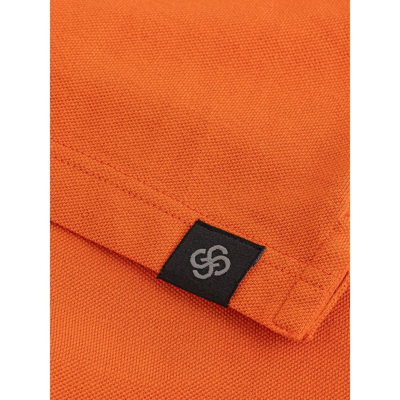 Elegant Orange Cotton Polo for Men Gran Sasso