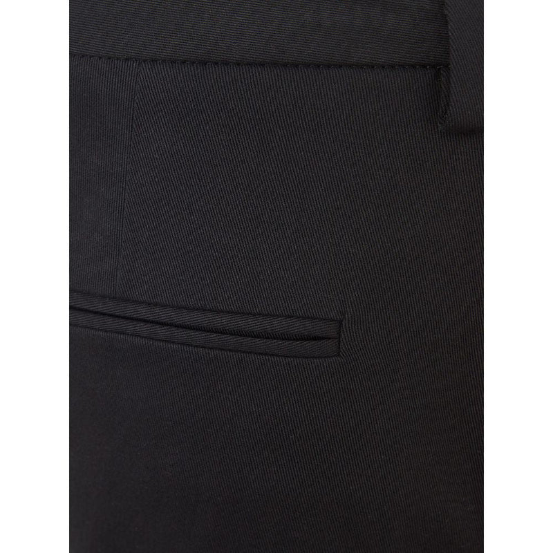 Italian Elegance Cotton Black Trousers Lardini