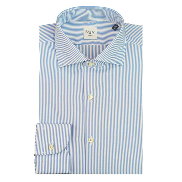 Light Blue Cotton Men Shirt Bagutta