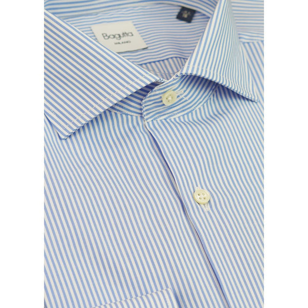 Light Blue Cotton Men Shirt Bagutta