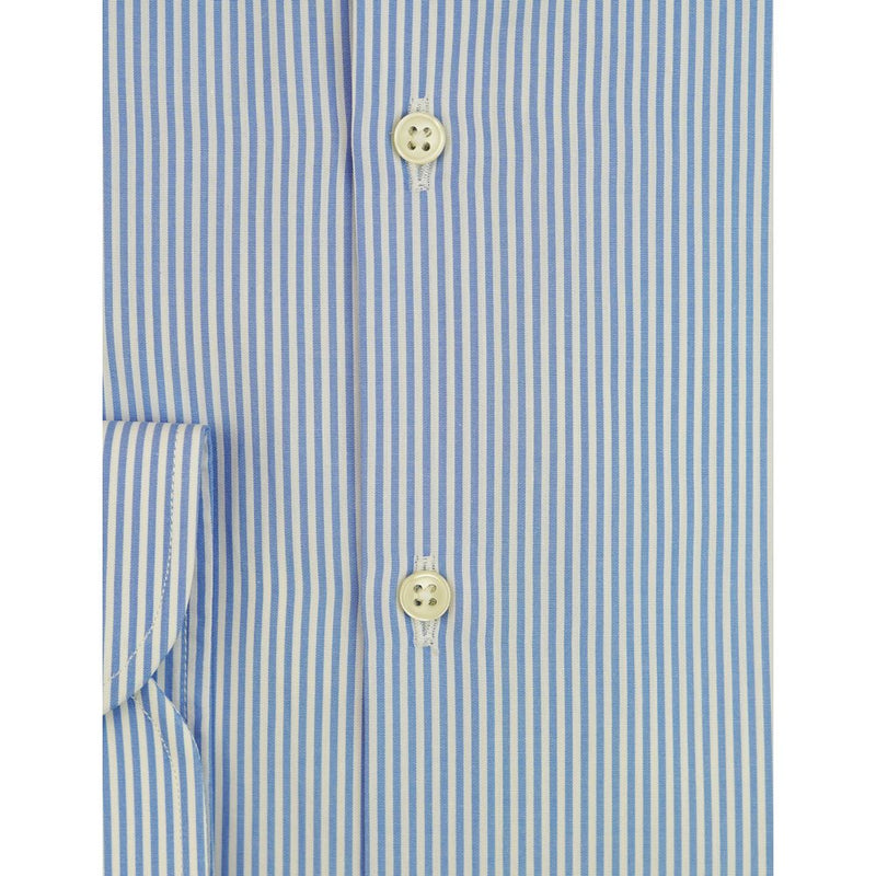 Light Blue Cotton Men Shirt Bagutta
