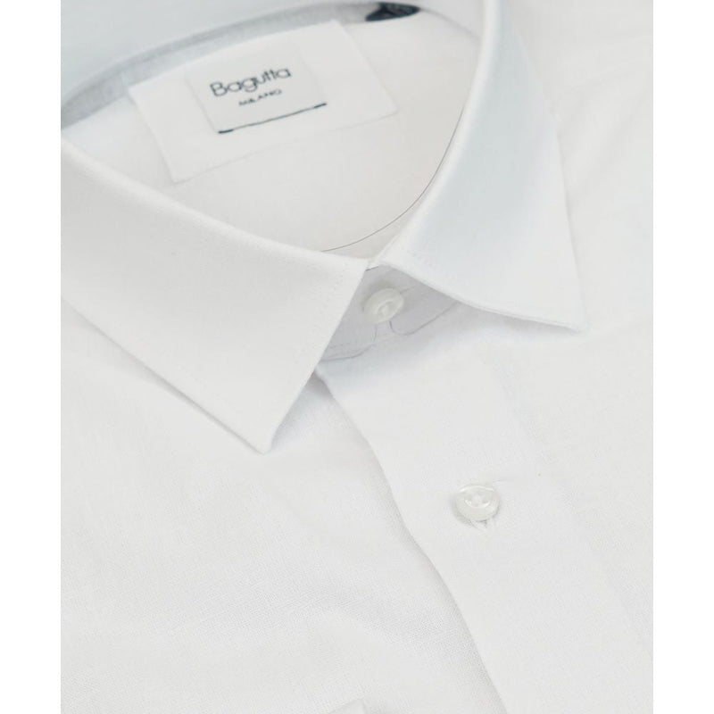 White Linen Men Shirt Bagutta