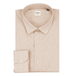 Beige Linen Men Shirt Bagutta
