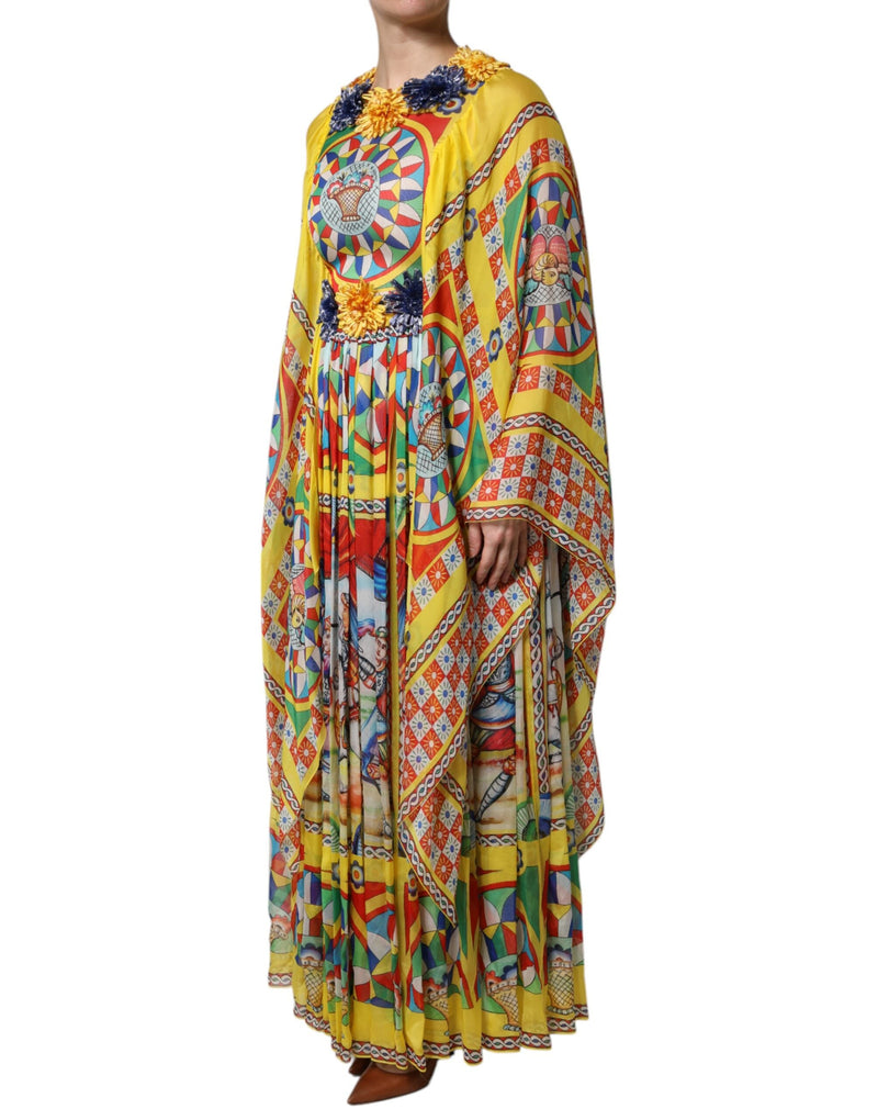 Multicolour Carretto Print Kaftan Twill Dress Dolce & Gabbana