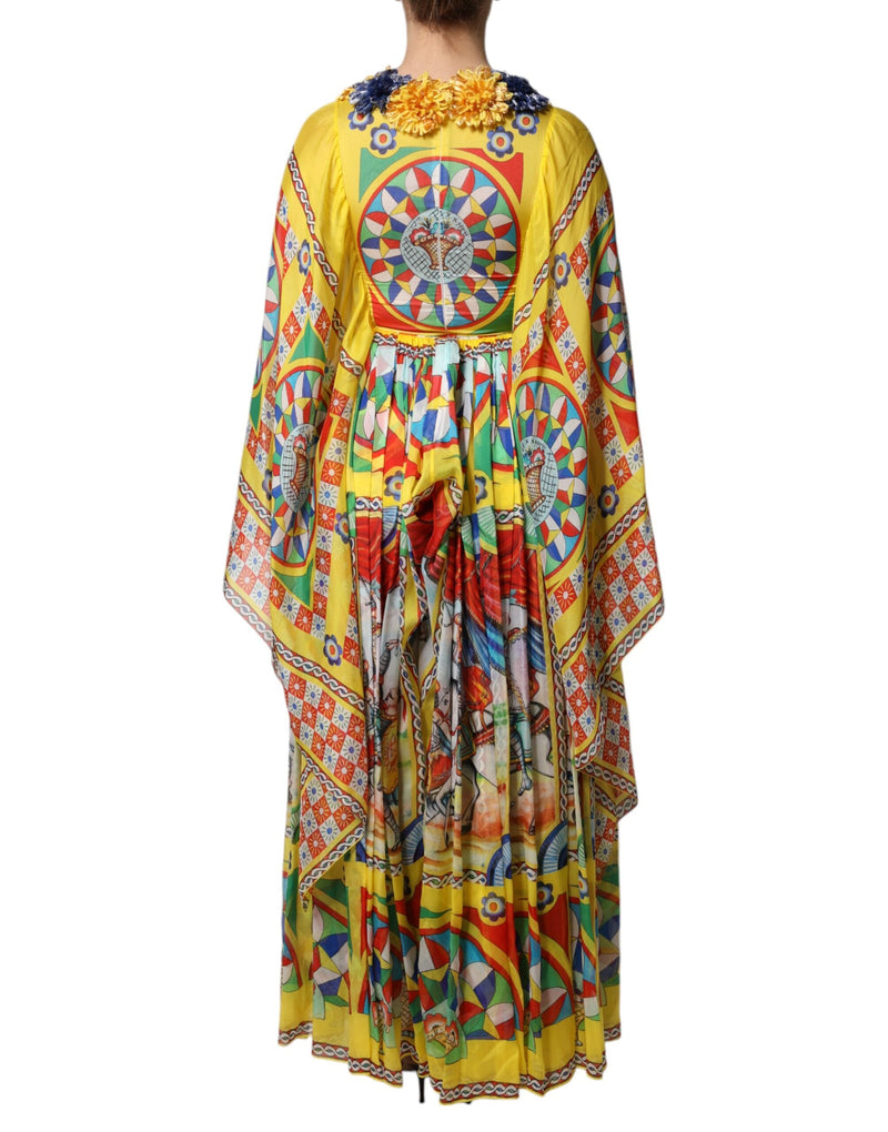 Multicolour Carretto Print Kaftan Twill Dress Dolce & Gabbana