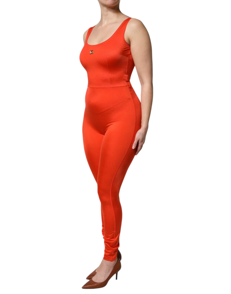 Orange Sleeveless Bodycon Jumpsuit Dress Dolce & Gabbana