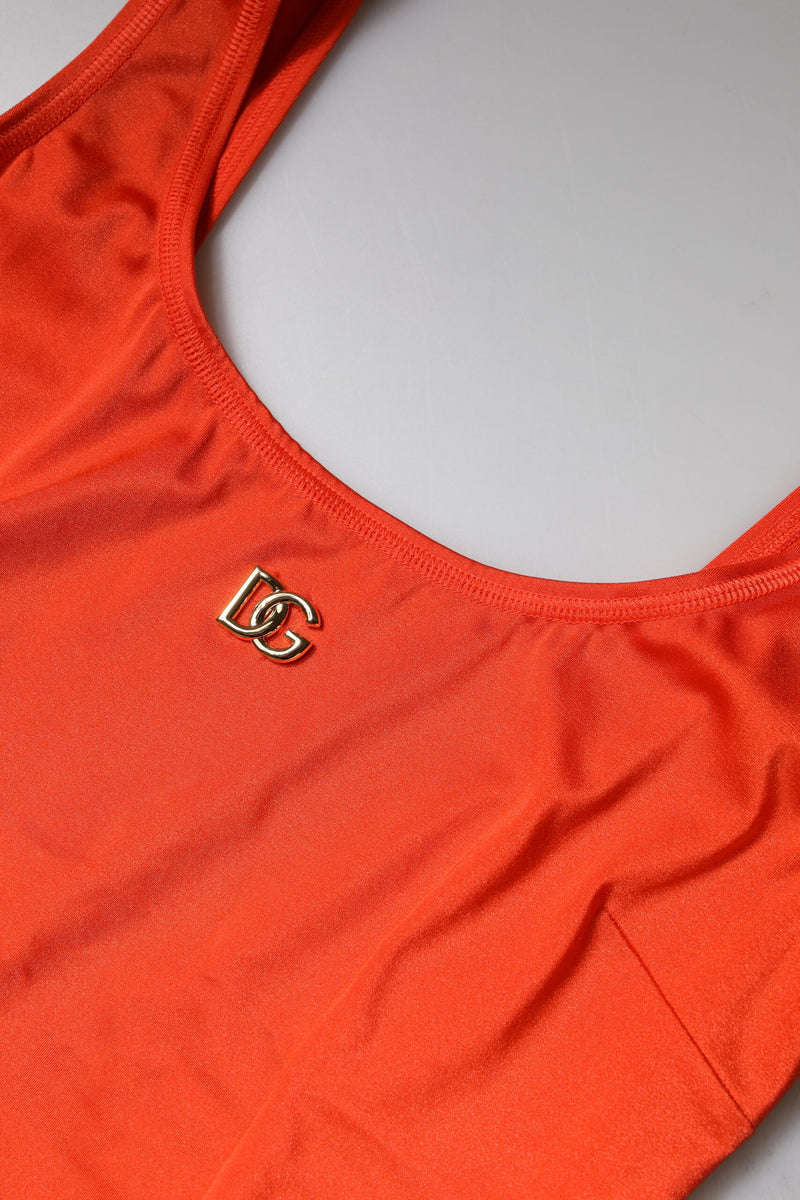 Orange Sleeveless Bodycon Jumpsuit Dress Dolce & Gabbana
