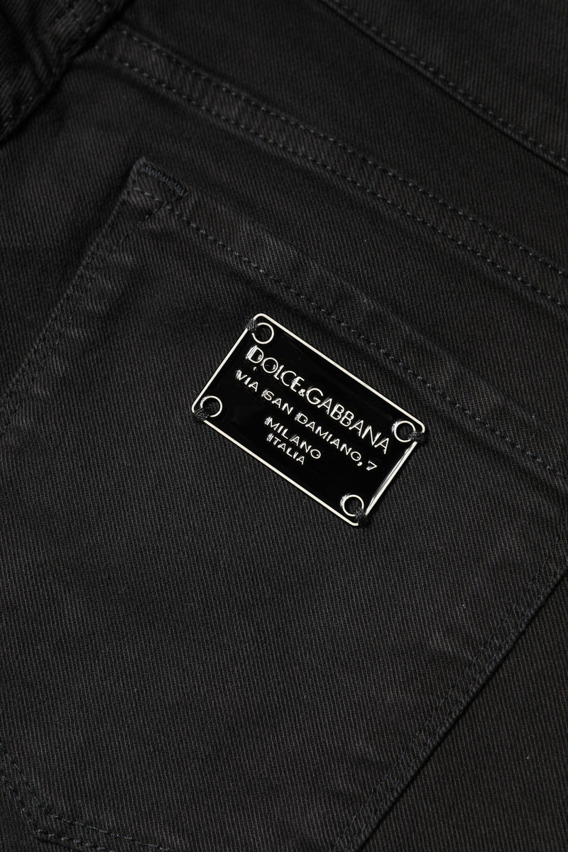 Black Cotton Mid Waisted Skinny Denim Jeans Dolce & Gabbana