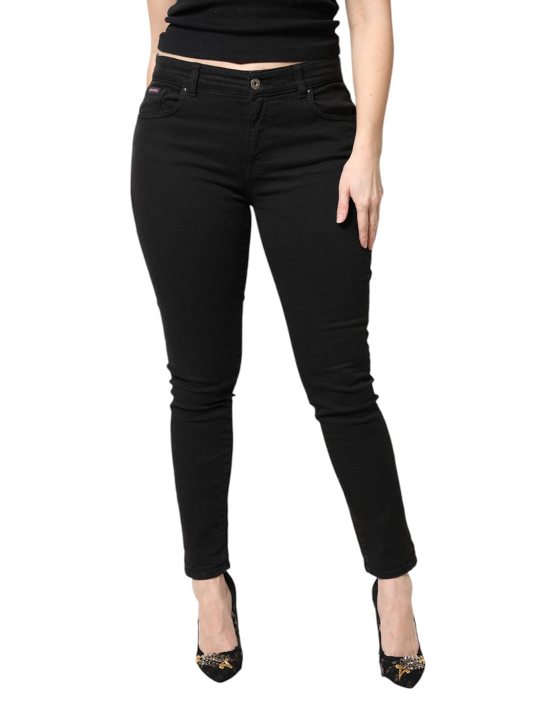 Black Cotton Mid Waisted Skinny Denim Jeans Dolce & Gabbana