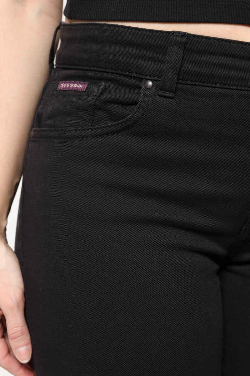 Black Cotton Mid Waisted Skinny Denim Jeans Dolce & Gabbana