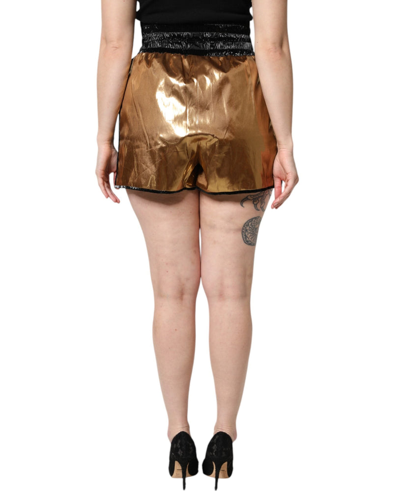 Metallic Gold High Waist Women Hotpants Short Dolce & Gabbana