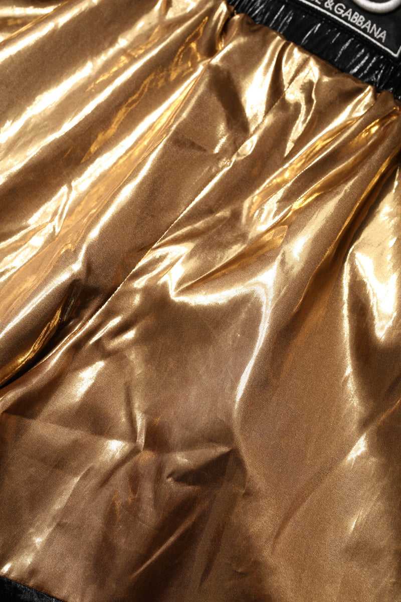 Metallic Gold High Waist Women Hotpants Short Dolce & Gabbana